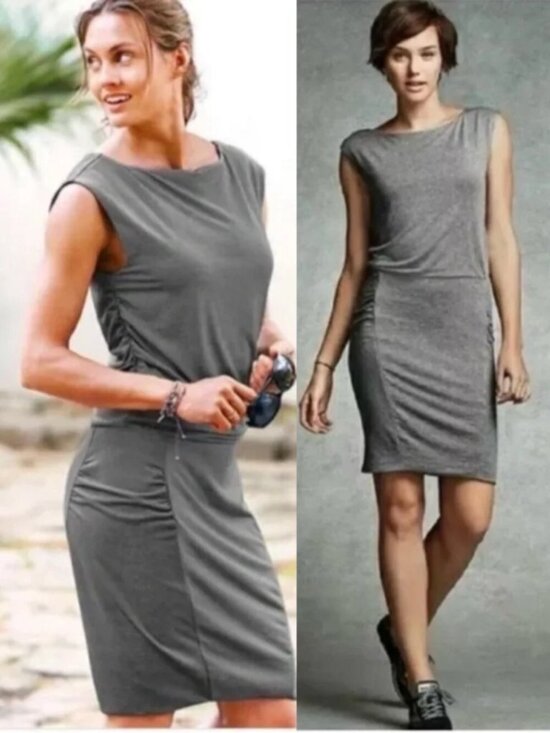 Athleta Dresses & Skirts - Athleta Microstripe Tencel Stretch Jersey Westwood Dress